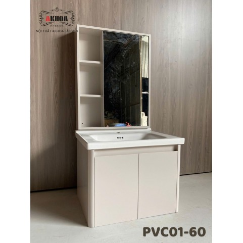 Tủ AKHOA PVC 01-60 màu Kem Tủ AKHOA PVC 01-60 màu Kem